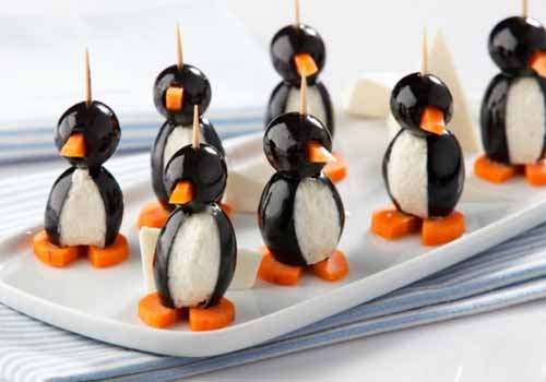 Пингвины из маслин